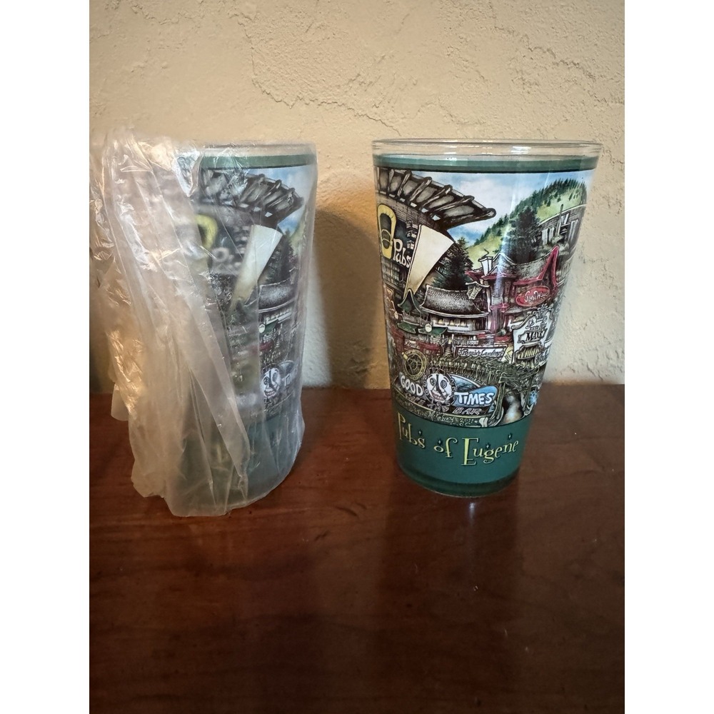 Pubs of Eugene Oregon Pint Glasses 2011 Brian McKelvey Artist Signed Beer Glass